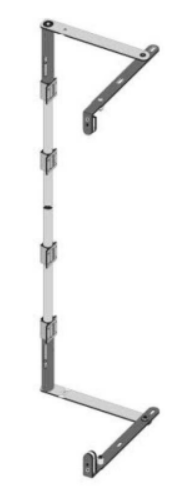 Meccanismo AMBO movimentazione porta roto traslante - mat. ALLUMINIO - col. ARGENTO - dimensioni  DA 2070 A 2130 - note ASTE VERTICALI + 4 GUIDA ASTA - info N.B. IL SITEMA È COMPOSTO DA 4 CODICI: AMBB990 - AMBKP815IS - AMBA2100S -AMBCA1