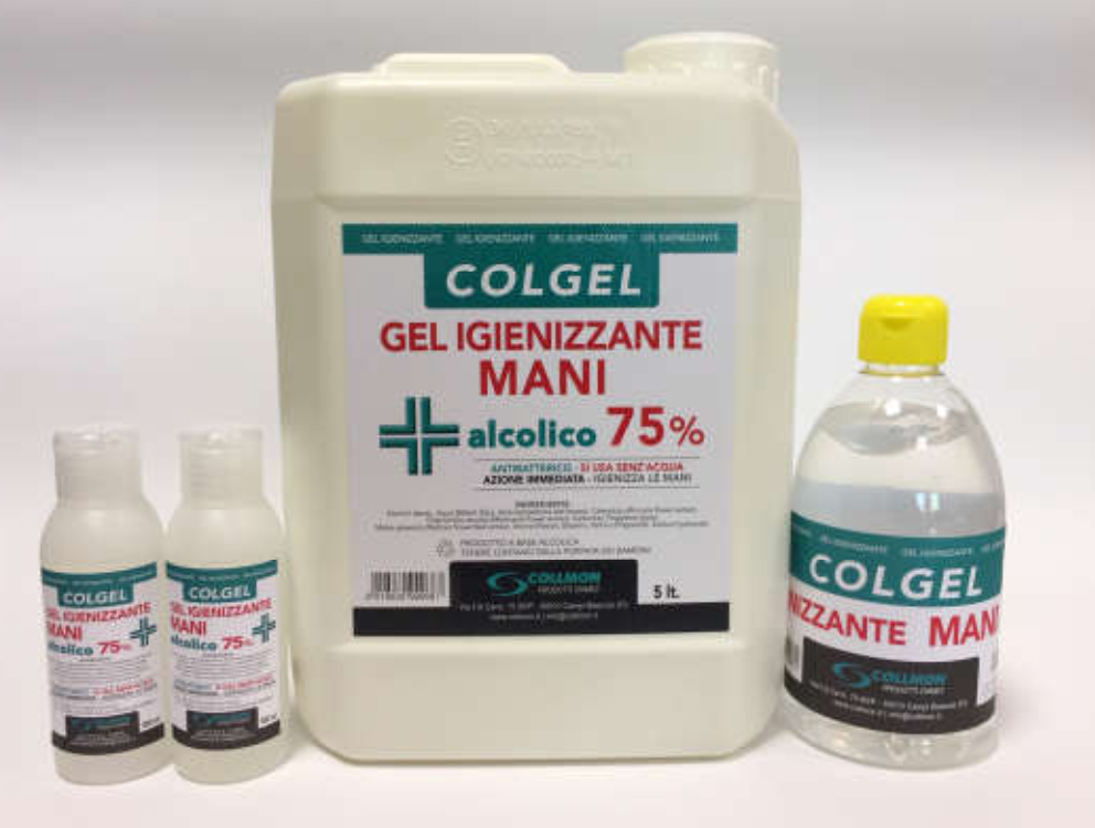 COLLMON -  Igenizzante COLGEL a base alcolica gel per mani con aloe - col. TRASPARENTE - q.ta 0,5 L