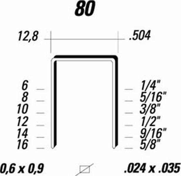 Punti Metallici MOD 80 per cucitrice - dimensioni 12,8 X 8