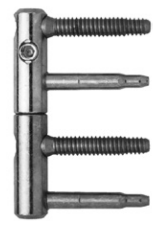 SFS INTEC -  Cerniera 11R regolabile a 4 gambi - col. INOX SATINATO - ø - diametro 15 - portata (kg) 23 - reg. alt. +/-3 - reg. pro. +/-3 - reg. lat. +/-3