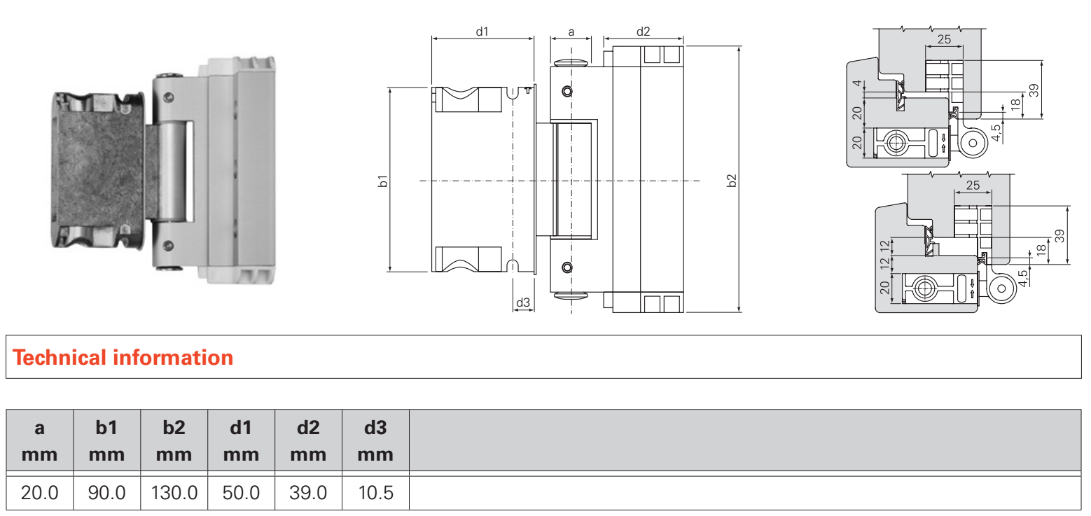 SFS INTEC -  Cerniera EASY 3D-23 regolabile ad incasso - col. CROMATO SATINATO - ø - diametro 20 - portata (kg) 160 - reg. alt. +3/-2 - reg. pro. +/-3 - reg. lat. +/-2