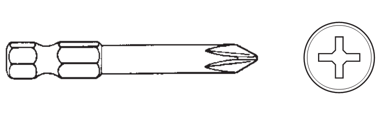 SFS INTEC -  Inserto croce ph attacco esagonale 1/4 - misura/forma H1X25MM