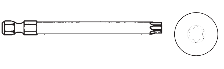 SFS INTEC -  Inserto torx attacco esagonale 1/4 - misura/forma T15X70