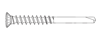 SFS INTEC -  Vite SPE testa svasata con calotta a croce ph autoforante fissaggio cerniere rinforzi ed incontri - col. GS - ø mm 4,3 - l. tot 42,5 - l. utile 23 - utilizzo PVC