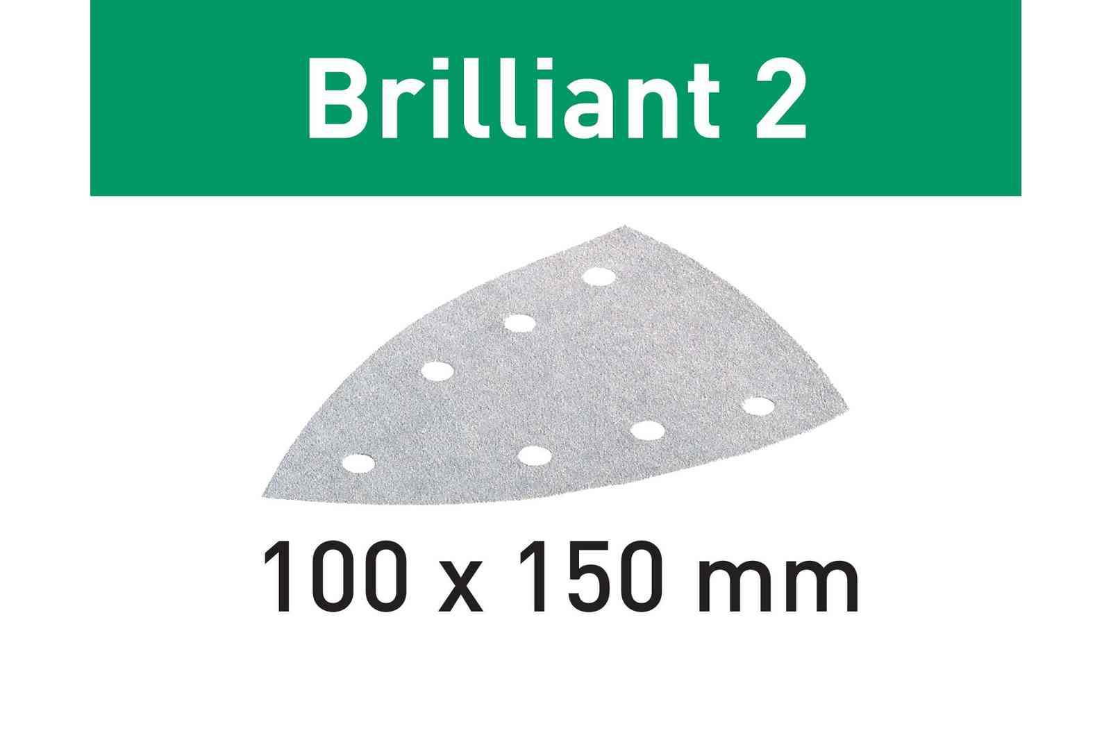 FESTOOL -  Abrasivo BRILLIANT 2 disco carta uso automatico per levigatura legno - metallo - resine - dimensioni 100 X 150 - grana 100 - formato 7 FORI - D