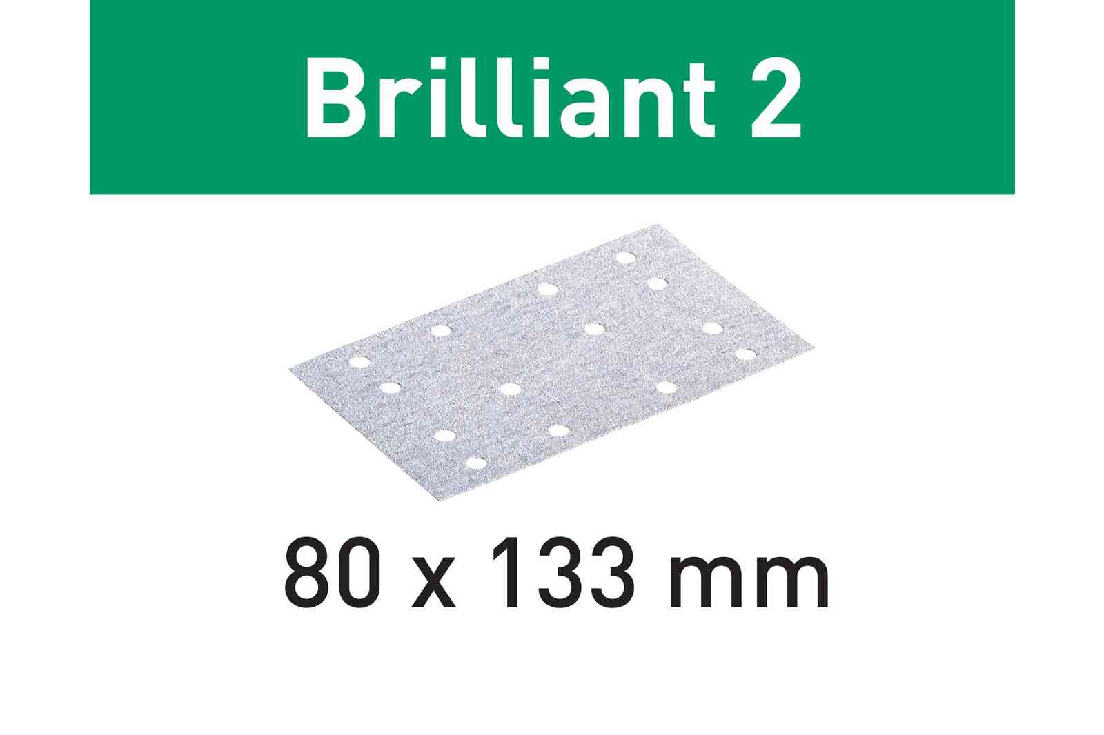 FESTOOL -  Abrasivo BRILLIANT 2 disco carta uso automatico per levigatura vernici e resine - dimensioni 80X133 - grana 120 - formato 14 FORI - note RS4