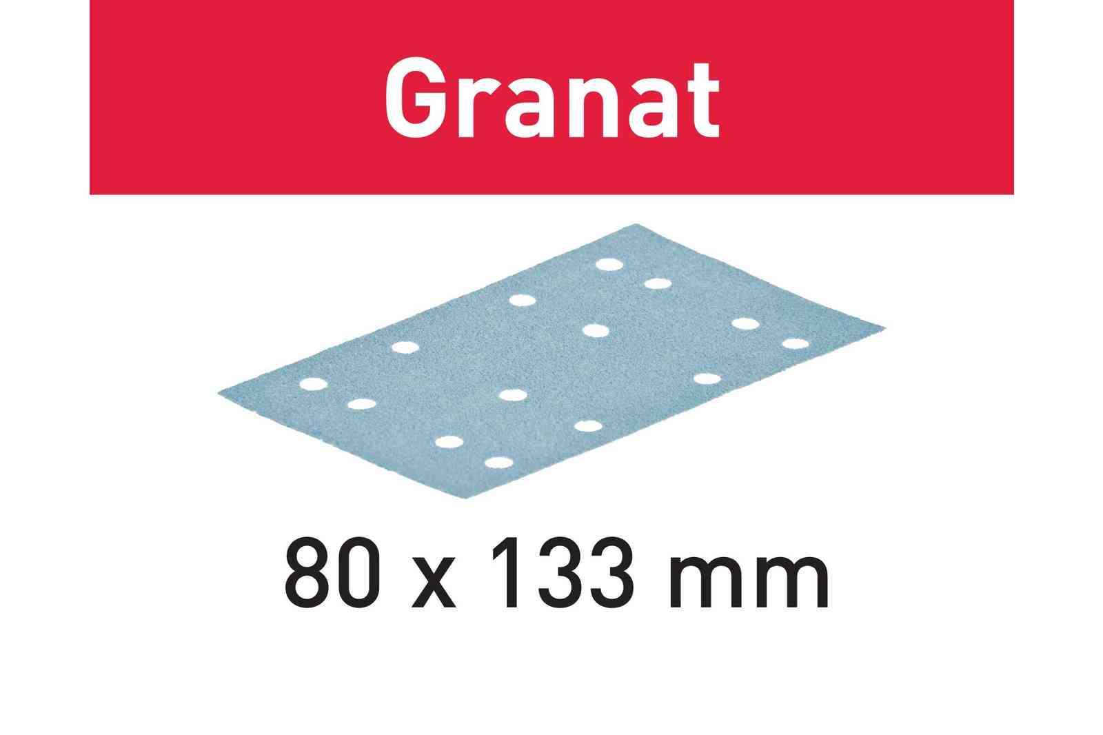 FESTOOL -  Abrasivo GRANAT foglio carta uso automatico per levigatura vernici e resine - dimensioni 80 X 133 - grana 240 - formato STF 80X133 P240 GR/10 - note PER RTS 400, RTSC 400, RS 400, RS 4, LS 130, HSK-A 80X130, HSK 80X133