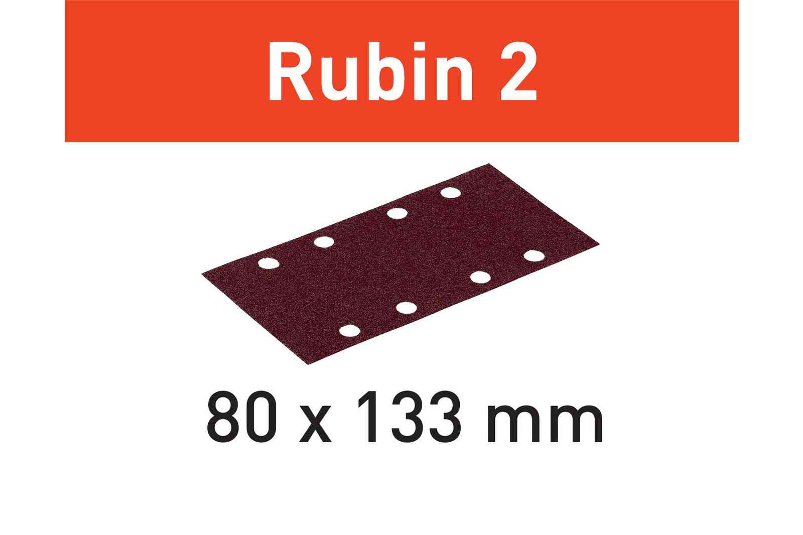 FESTOOL -  Abrasivo RUBIN 2 disco carta uso automatico per levigatura legno - metallo - resine - dimensioni 80 X 133 - grana 120 - formato 8 FORI - note PER RTS 400, RTSC 400, RS 400, RS 4, LS 130