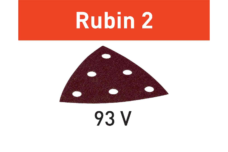 FESTOOL -  Abrasivo RUBIN 2 disco carta uso automatico per levigatura legno - metallo - resine - dimensioni 93 V - grana 40 - formato 6 FORI - V - note PER RO 90 DX, DELTEX E RS 300, RS 3, LRS 93
