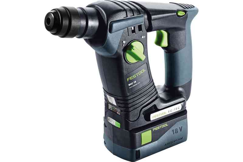 FESTOOL -  Trapano TRAPANO BHC tassellatore con attacco rapido sds a percussione a batteria - pot. (w) / coppia (nm) 18V/5,2 AH - COPPIA LEGNO 10 - ACCIAIO 25