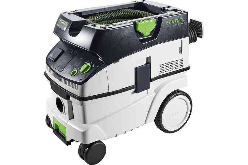 FESTOOL -  Aspiratore CLEANTEC professionale su ruote con presa per attivazione da elettroutensile - potenza (w) REGOLABILE 350 - 1200, CARICO MAX 2400W - depress. max (pa) 24000 - contenitore / sacchetto (litri) 26/24 - rumore (db) 71