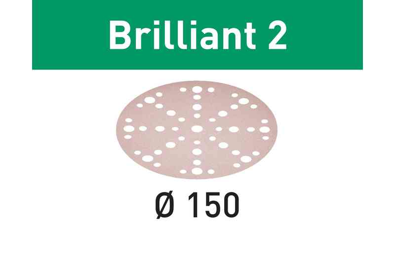 FESTOOL -  Abrasivo BRILLIANT 2 disco carta uso automatico per levigatura legno - metallo - resine - dimensioni STF D150/48 P400 BR2/100 BRILLIANT 2 - grana P400 - formato Ø150 - note 100 PEZZI