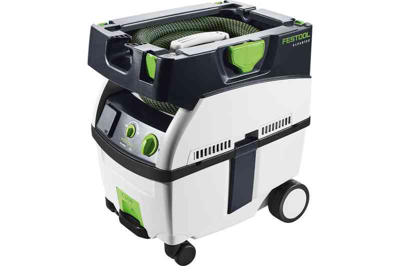 FESTOOL -  Aspiratore CLEANTEC professionale su ruote con presa per attivazione da elettroutensile - potenza (w) REGOLABILE 400 - 1200, CARICO MAX 2400W - depress. max (pa) 24000 - contenitore / sacchetto (litri) 15/12,5 - rumore (db) 72