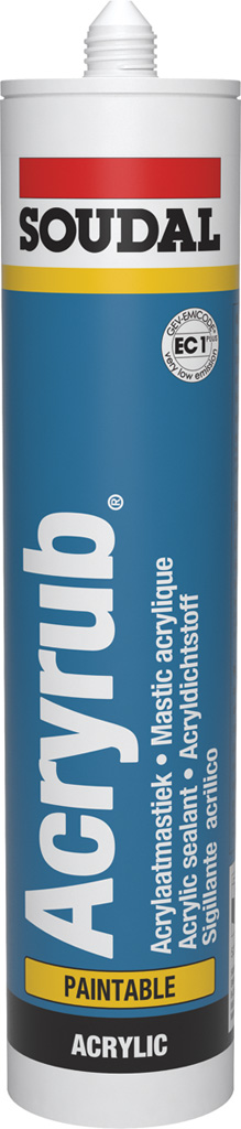 SOUDAL -  Sigillante ACRYRUB silicone acrilico incollaggio e sigillatura - col. BIANCO - q.ta 310 ML