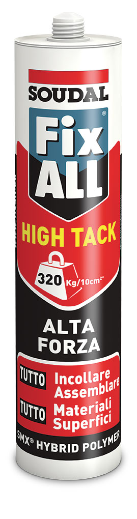 SOUDAL -  Sigillante FIX ALL HIGH TACK adesivo ms polymer incollaggio e sigillatura - col. BIANCO - q.ta 290 ML