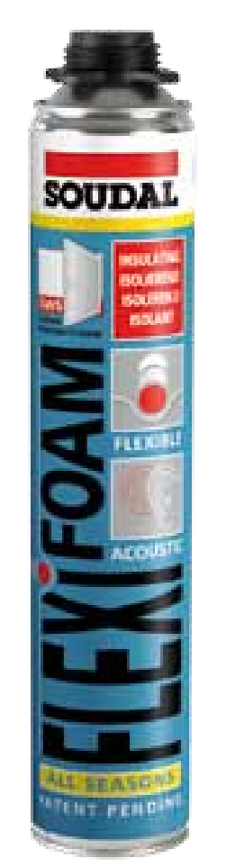 SOUDAL -  Sigillante SOUDAFOAM FLEXIFOAM schiuma poliuretanica flessibile per edilizia e serramenti - col. CHAMPAGNE - q.ta 750 ML