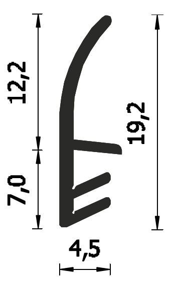 ROVERPLASTIK -  Guarnizione SERIE K per serramenti per nodo centrale - mat. PVC PLASTIFICATO - col. BIANCO - a: aria 2 - b: battuta 12 - note A144 K