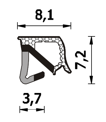 ROVERPLASTIK -  Guarnizione SERIE STP10 per finestre coestrusa espansa all'acqua - mat. TPE ESPANSO MODIFICATO - col. BEIGE - a: aria 6 - b: battuta 0 - note A270 STP