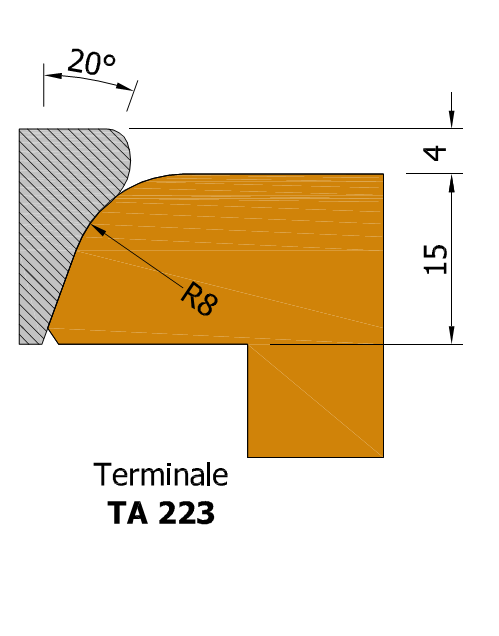 ROVERPLASTIK -  Tappo TERMINALI ANTA terminale per gocciolatoio - col. BIANCO - dimensioni TA223