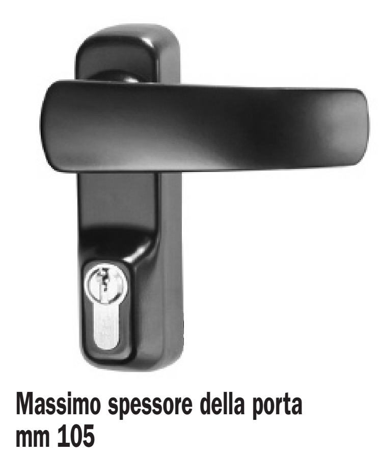 ISEO -  Maniglia Antipanico TRIM con placca foro yale con cilindro incorporato - col. VERNICIATO NERO