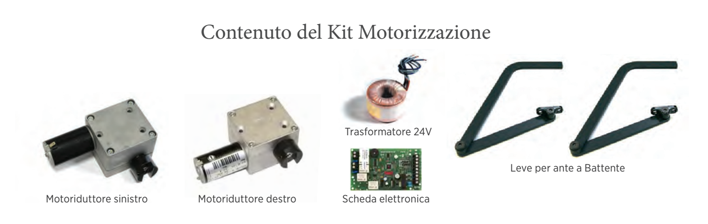 ANTAMATIC SIR - Kit Motore ARCO cablato per anta alla vicentina 3 + 3 kit per scuro anta doppia - luce min - max 1200 - 2000 - profondita' min 250 - peso max kg 40 - per anta DOPPIA