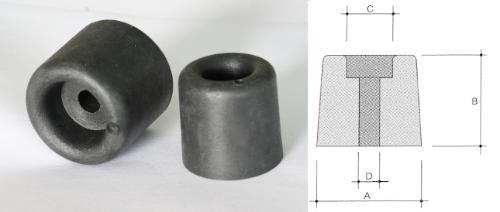 Fermapersiane ART. 22224 gommino con battuta ammortizzata - col. GRIGIO - battuta 24 - vite/zanca 11 / 5