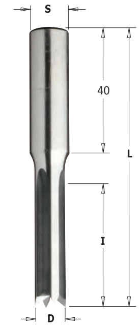 Fresa ART. 105 per pantografi portatili a doppio tagliente con gambo - d - diametro 10 - l - lung 28 - 73