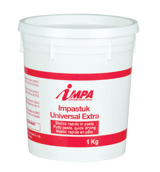 IMPA -  Stucco IMPASTUK UNIVERSAL EXTRA pasta di legno colorata per uso manuale per piccole fessure o graffi su legni verniciati - col. DOUGLAS - q.ta 1 KG