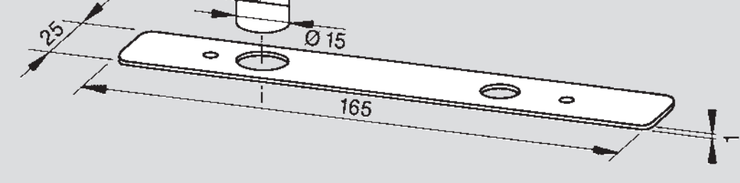 DORMA -  Piastra per cardini - col. INOX - note INOX - info  8064