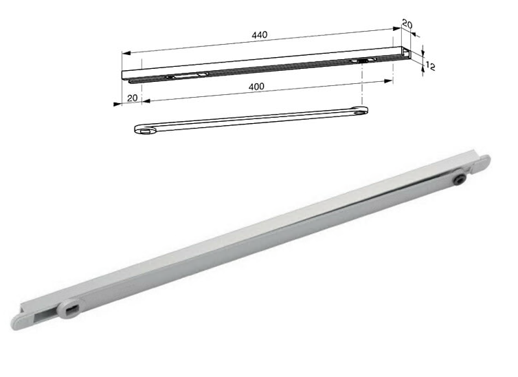 DORMA -  Chiudiporta ITS 96 solo braccio senza corpo - col. ARGENTO - mano - din DX - SX - peso anta G96 N20P K8/K12