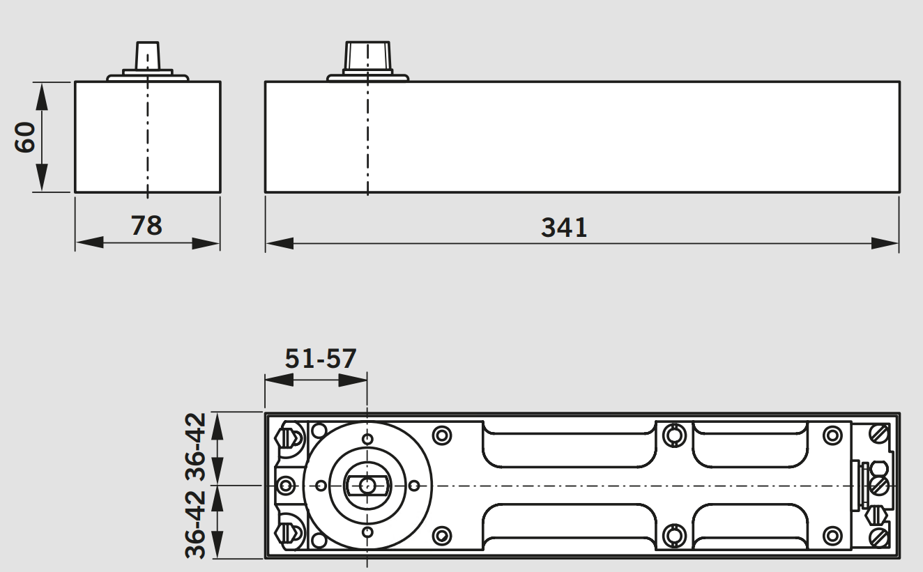 DORMA -  Chiudiporta BTS 80 a pavimento con fermo - col. ARGENTO - angolo max. ° 180 - l. max. anta 950 - forza en 3 - mano - din DX - SX - peso anta 300 - ACCESSORI NON COMPRESI