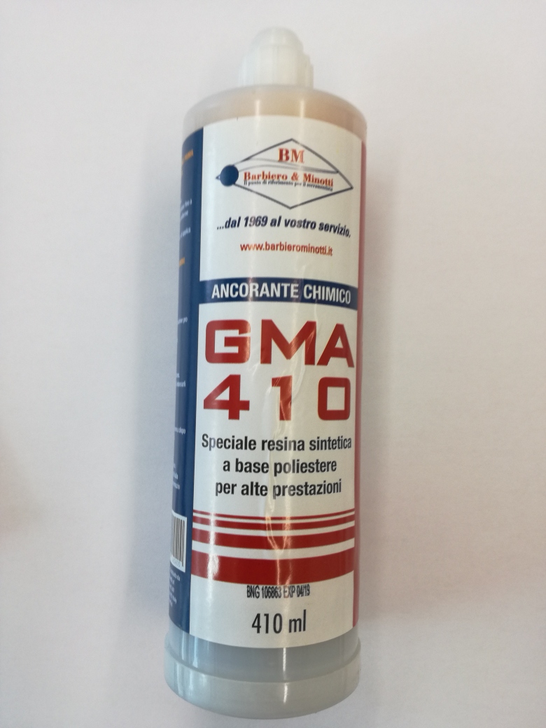 G&B FISSAGGI -  Ancorante Chimico BM GMA 410 resina poliestere per elevate prestazioni - col. BIANCO - q.ta 410 ML