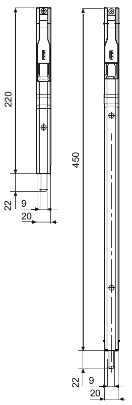 DOMATIC -  Catenaccio TITANDUE a leva per cava ferramenta per canalino - col. ARGENTO RAL 9006 - lunghezza 220 - canalino 12X15