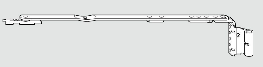 ROTO FRANK -  Forbice NT K anta ribalta per serramenti in pvc parte braccio articolazione con bandella - gruppo / dimensioni 350 - battuta 20 - lbb 601 - 800 - nottilino MAX 100 KG