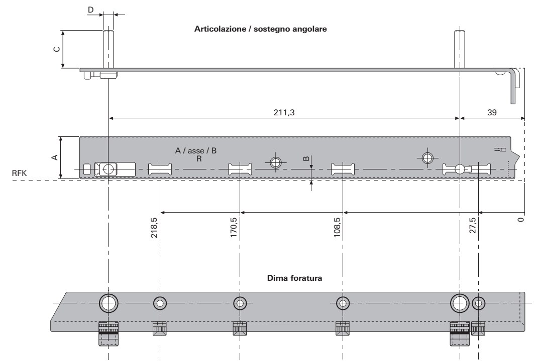 ROTO FRANK -  Dima NT/NX - ROYAL a forare per cerniera angolare e supporto forbice