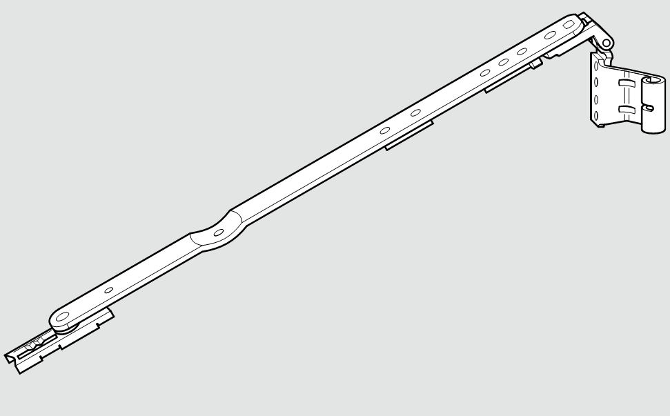 ROTO FRANK -  Forbice NT/NX - ARCO E TRAPEZIO anta ribalta parte braccio articolazione con bandella - gruppo / dimensioni 350 - battuta 18 - lbb 601 - 800 - nottilino MAX 80 KG