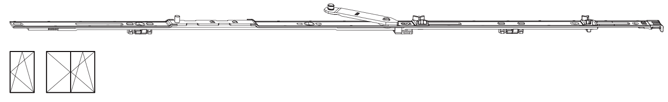 ROTO FRANK -  Forbice NT/NX - STANDARD anta ribalta corpo guida parte anta - gruppo / dimensioni 490 - lbb 411 - 600