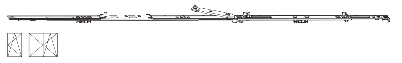 ROTO FRANK -  Forbice NT/NX - STANDARD anta ribalta corpo guida parte anta - gruppo / dimensioni 1090 - lbb 1001 - 1200 - mano DX - SX