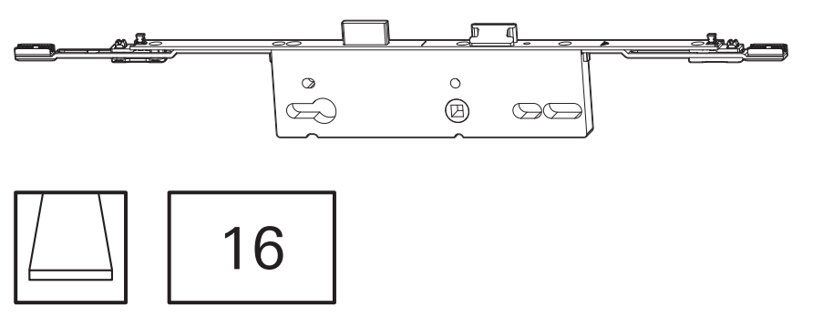 ROTO FRANK -  Serratura C600 con pomolo e catenaccio - col. ARGENTO OPACO - entrata 40 - frontale 2 X 16 - interasse 92