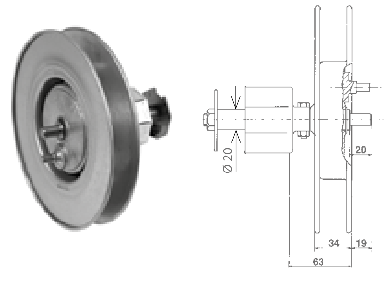 MV LINE -  Riduttore STAFER per ruota tapparella - note A/63-220 - KG. 40 - info AT25007