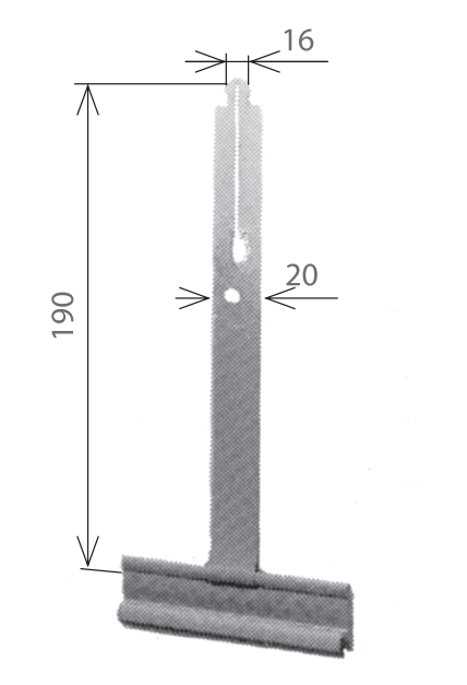 MV LINE -  Gancio STAFER innesto rullo tapparella - note GANCIO ATTACCO AL TELO C/MOLLA PER PROFLI DA 14 MM