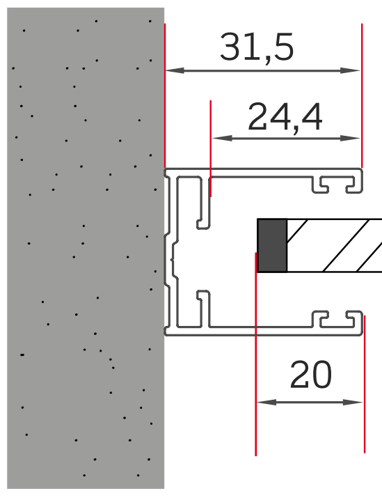 MV LINE -  Guida ORIENTA per avvolgibile tapparella - larg. inc 26,5 - altezza 31