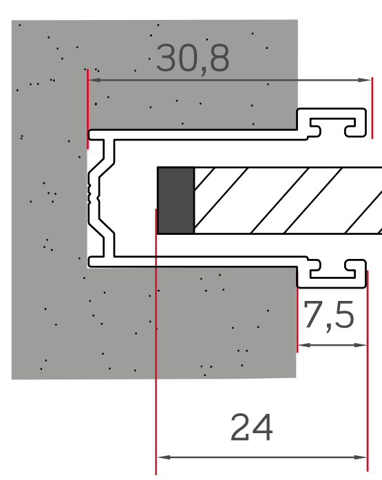 MV LINE -  Guida MINI ORIENTA per avvolgibile tapparella - larg. inc 16 - altezza 30,8