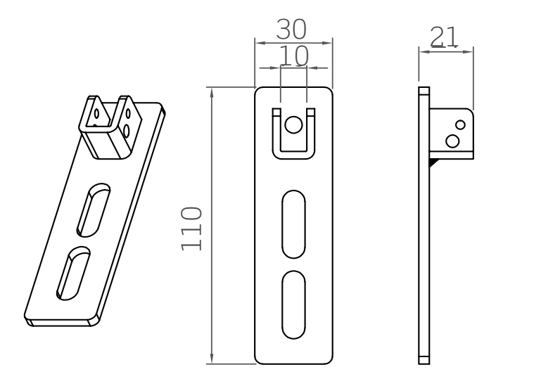 MV LINE -  Supporto STAFER staffa perno quadro per avvolgibile - dimensioni 110 X 30 X 21