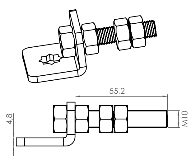 MV LINE -  Supporto STAFER staffa perno quadro per avvolgibile - dimensioni Ø 45 - note SUPPORTO REGOLABILE