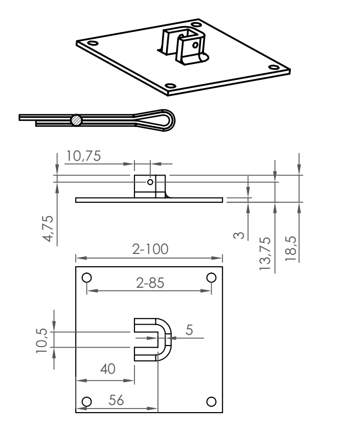 MV LINE -  Supporto STAFER motore - note STAFFA DI FISSAGGIO - info  MB13015