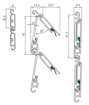 MV LINE -  Avvolgibile MINI ORIENTA alluminio estruso solo telo - mat. ALLUMINIO - col. MINI OR BASE