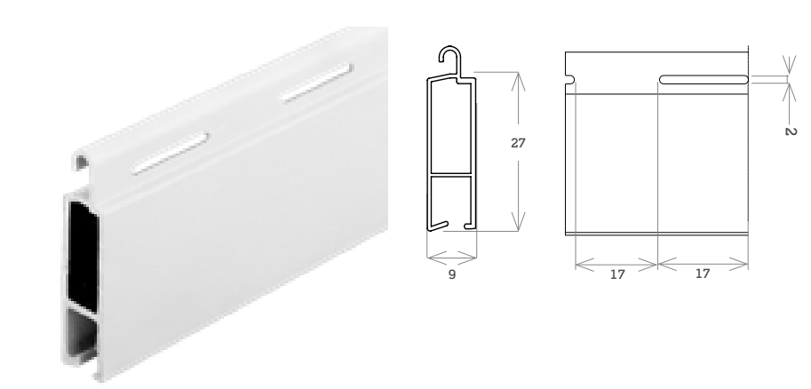 MV LINE -  Avvolgibile SEKUR MIDI alluminio estruso solo telo - mat. ALLUMINIO - col. SEKUR MINI BASE - h 27 - l 9 - kg per mq 9,00