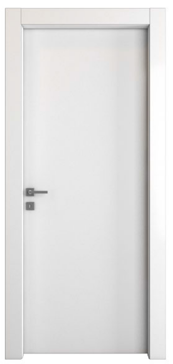 PAIL PORTE -  Porta LN BIANCO LISCIO a battente con cerniere a bilico in laminato -  solo anta senza telaio e senza coprifili - col. BIANCO LISCIO - l x h x sp 800 X 2100 X 43 - mano DX - note PER TELAIO EVO