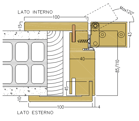 PAIL PORTE -  Telaio Porta MS BIANCO FRASSINO coppia di montantanti in listellare - col. BIANCO FRASSINO - l x h x sp 2100 X 40 X 110 - mano DX - SX - note PER TELAIO SEMIFILO